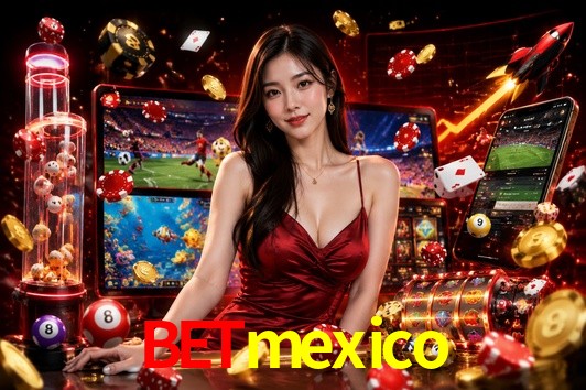 Una escena digital vívida inspirada en casino con Betmexico mostrado prominentemente, luces brillantes, fichas, cartas y acentos dorados.